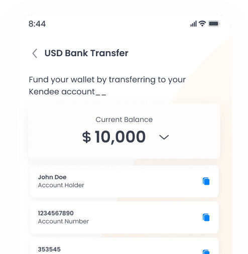 Dollar bank account image